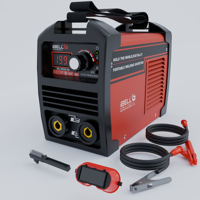 iBELL 200-89 Inverter ARC Compact Welding Machine (IGBT) 200A with Hot Start and Anti-Stick Functions - 1 Year Warranty