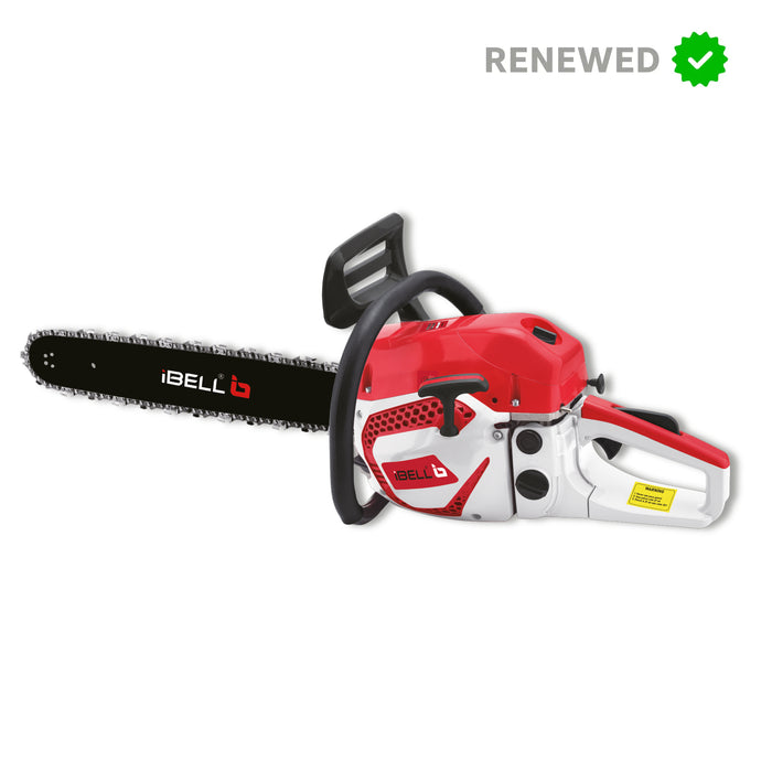 Renewed - iBELL 2058CS, 18" 58CC Powerful 2 Stroke Handed Petrol Chain Saw, Woodcutting Saw for Farm, Garden and Ranch with Tool Kit - 6 Months Warranty