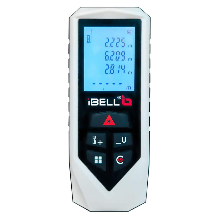 IBELL DM60-02 Classic Laser Measure 196Ft/60M Mute Laser Distance Meter with Backlit LCD and Pythagorean Mode, Area and Volume, Battery, Pouch and Hand Strap Included