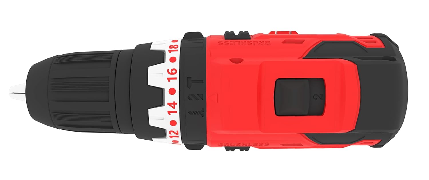 IBELL One Power Series Cordless Impact Drill Brushless BD20-38 20 volts, 0.375 inches 38Nm with 2AH battery, Red