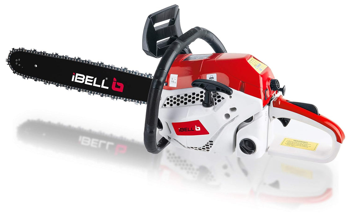 iBELL 2058CS, 18" 58CC Powerful 2 Stroke Handed Petrol Chain Saw, Woodcutting Saw for Farm, Garden and Ranch with Tool Kit - 6 Months Warranty