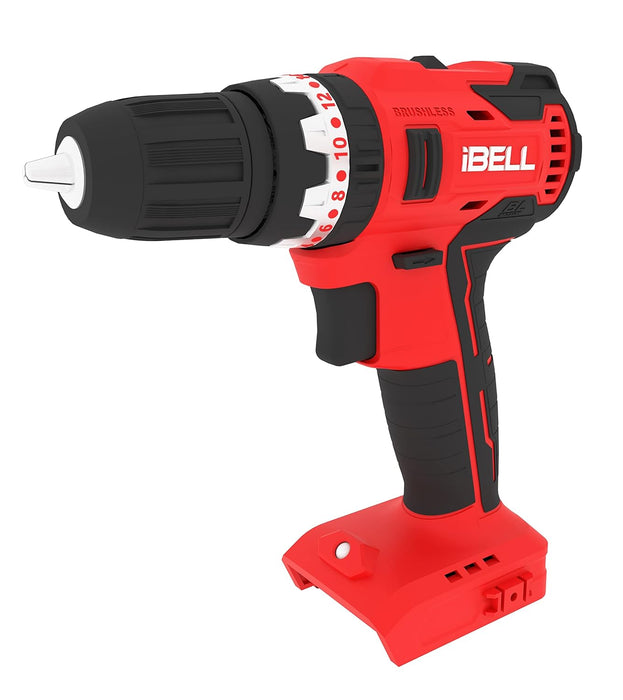 IBELL One Power Series Cordless Impact Drill Brushless BD20-38 20 volts, 0.375 inches 38Nm (Battery & Charger not included), Red with 18 months warranty