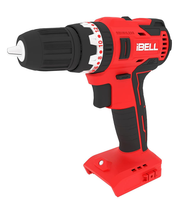 IBELL One Power Series Cordless Impact Drill Brushless BD20-38 20 volts, 0.375 inches 38Nm (Battery & Charger not included), Red