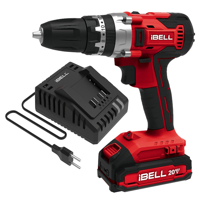 IBELL One Power Series Cordless Impact Drill CD20-30 20V 30Nm 1450RPM with Charger and 2Ah Battery  +BMC box