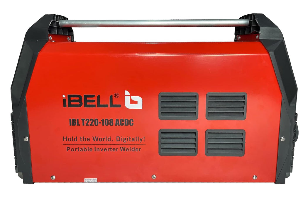iBELL AC/DC TIG-MMA Inverter Welding Machine T220-108, 220A, 220V, IGBT, Anti Stick, with 10nos Tungsten Rods & All Accessories Included - 1 Year Warranty