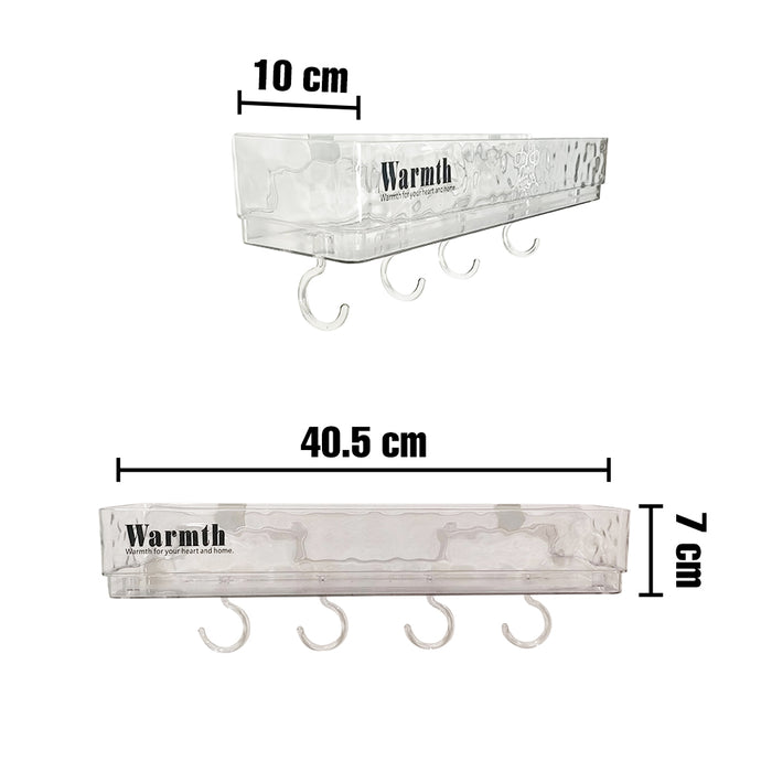 IBL AS-05 iBELL Waterproof No-Punch Shower Shelf Organizer with Hooks | Bathroom Storage Rack for Shampoo & Shower Gel | Easy Installation Shower Caddy | Dimensions: L: 40.5 cm, W: 10 cm, H: 7 cm
