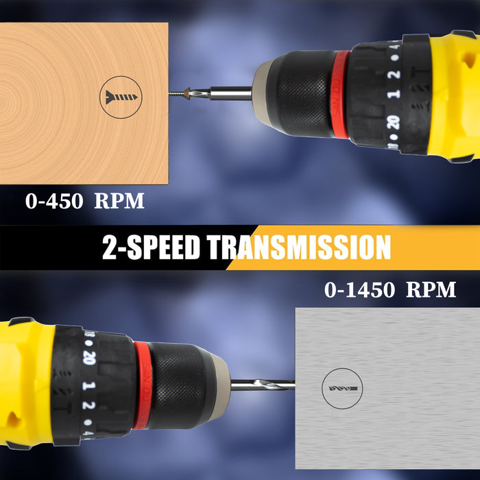 iBELL VORMIR VR BD21-38 20V Max Brushless Cordless Drill Driver | 2 Modes (Drill & Impact), Dual Speed 0–450 / 1450 RPM, 38 Nm Torque, 10mm Chuck | Includes 2.0Ah Li-ion Battery & Fast Charger