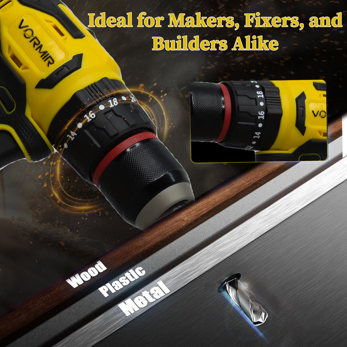 iBELL VORMIR VR BD21-38 20V Max Brushless Cordless Drill Driver | 2 Modes (Drill & Impact), Dual Speed 0–450 / 1450 RPM, 38 Nm Torque, 10mm Chuck | Includes 2.0Ah Li-ion Battery & Fast Charger