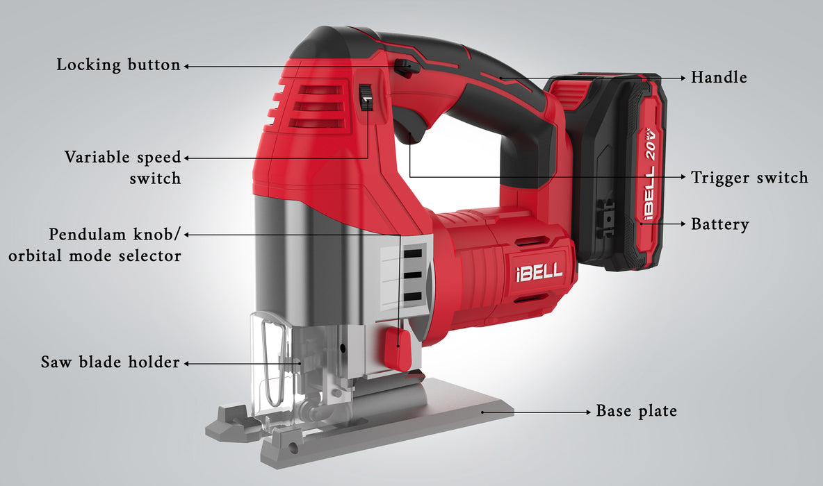 IBELL One Power Series BJ29-65 Cordless Jigsaw Brushless with 2AH Battery and Charger with 12 months warranty