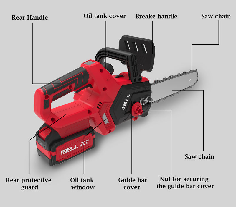 IBELL One Power Series BS20-12 Cordless Chain Saw brushless with 2AH Battery and Charger with 12 months warranty