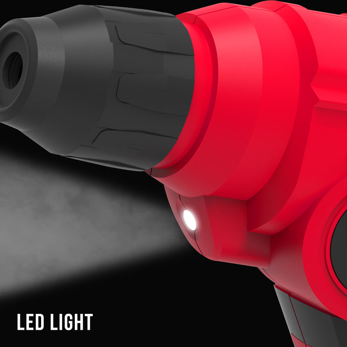 IBELL One Power Series Cordless Rotary Hammer Drill CH20-10 20V,4AH BATTERY, 900RPM, 0.3075 inches .- Red