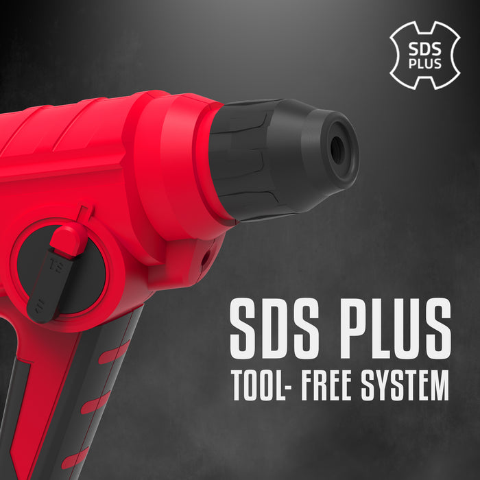 IBELL One Power Series Cordless Rotary Hammer Drill CH20-10 20V,4AH BATTERY, 900RPM, 0.3075 inches .- Red