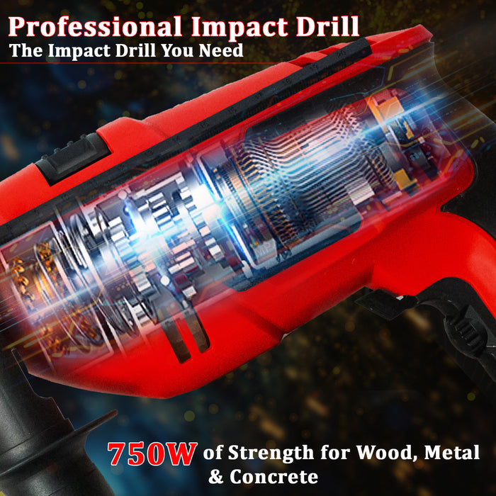 iBELL Impact Drill ID13-23, 750W, Copper Armature, Chuck 13mm manual, 0-2300 RPM, 2 mode selector, Forward/Reverse with variable speed