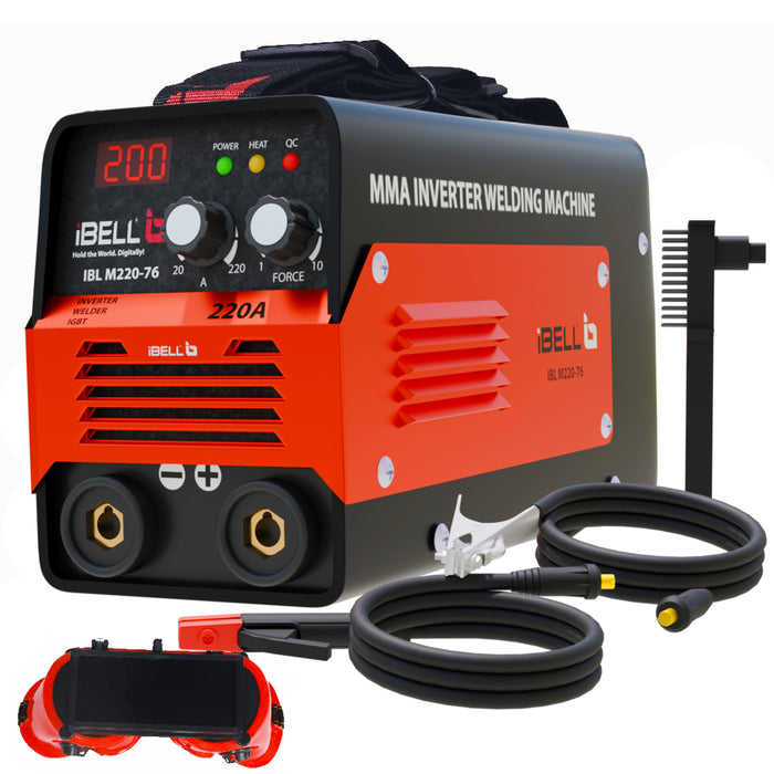 iBELLM220-76 Inverter ARC Welding Machine (IGBT) 220A with Hot Start, Anti-Stick Functions, Arc Force Control - 2 Year Warranty