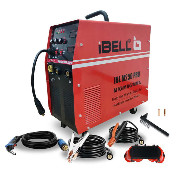 IBELL M250 PRO,250Amp, MIG/MAG/MMA 3 in 1 Multi process 3phase Welding machine- 1 Year Warranty
