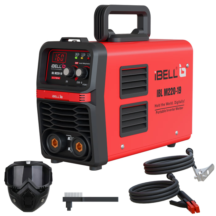 iBELL IBL M220-19 Inverter ARC Welding Machine | 220A, VRD, Anti-Stick, Adjustable Arc Force, IGBT Technology | 220V ±15% | Portable MMA Welder for Home & Industrial Use