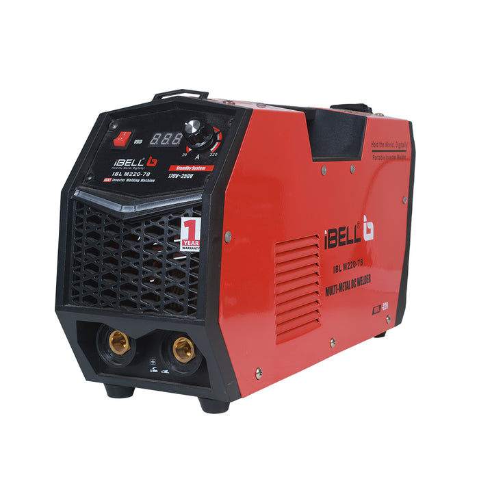 iBELL M220-78 Inverter ARC Multi Metal (SS/IRON/CARBON STEEL/COPPER/ALUMINIUM/ZINC) Welding Machine (IGBT) 220A - 1 Year Warranty