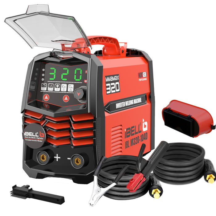 iBELL IBL M320-104D Inverter ARC Welding Machine 320A | Advanced IGBT Technology | Lift TIG Mode | Adjustable Hot Start, ARC Force & VRD | Anti-Stick | 1.0–5.0mm Electrode Support | 2-Year Warranty