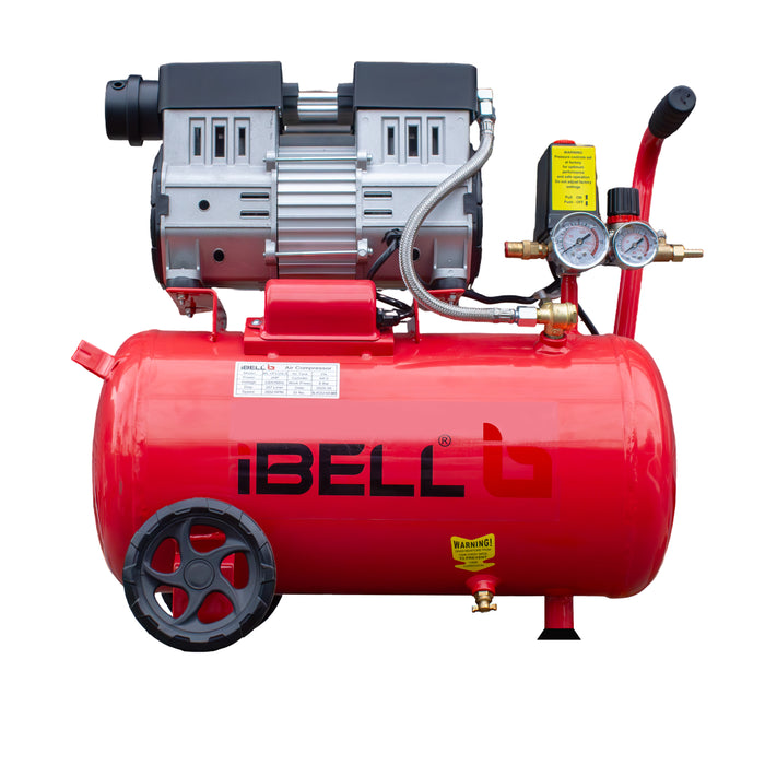 "iBELL IBL OFC25LX 2.0HP Oil-Free Air Compressor | 25L Tank | 115 PSI Max Pressure | 257L/min Air Displacement | 1/4"" Outlet – 6-Month Warranty "