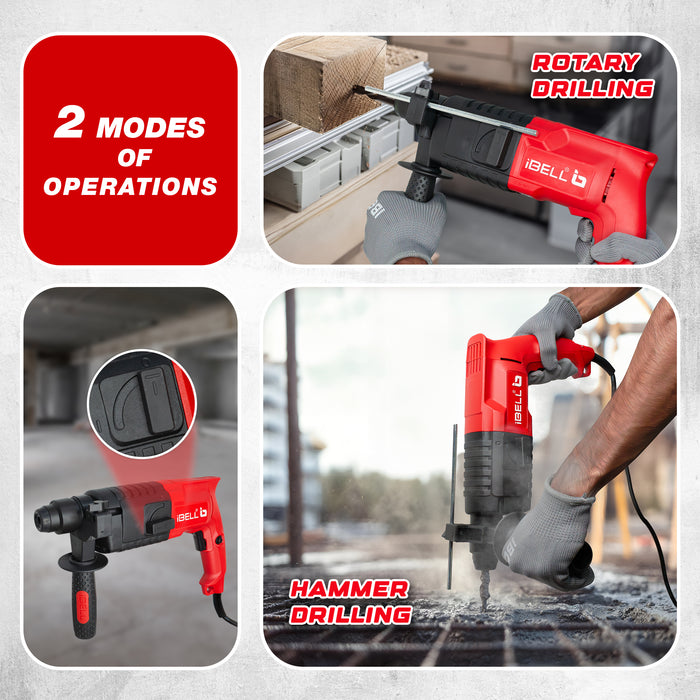 IBELL Rotary Hammer Drill Machine RH20-23, SDS Chuck,500W,850RPM,20MM
