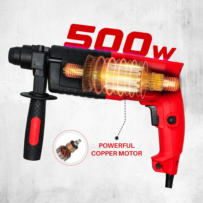 IBELL Rotary Hammer Drill Machine RH20-23, SDS Chuck,500W,850RPM,20MM