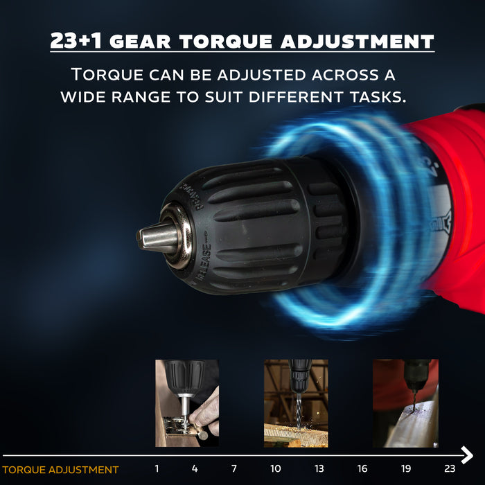 IBELL Electric Screwdriver SD12-75, 280W, Copper Armature, 750RPM, Chuck 10mm (Red)