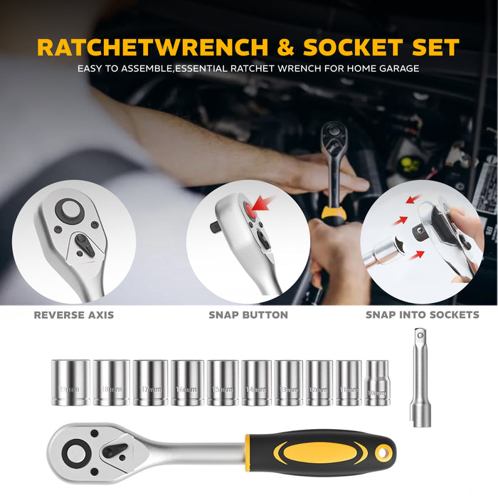 iBELL VORMIR TB179-7 Professional Tool Kit with Ratchet Set, 179-Piece Hand Tool Set with Sockets, Wrenches, Screwdrivers, Precision Bits & Case for Mechanics & Home Use