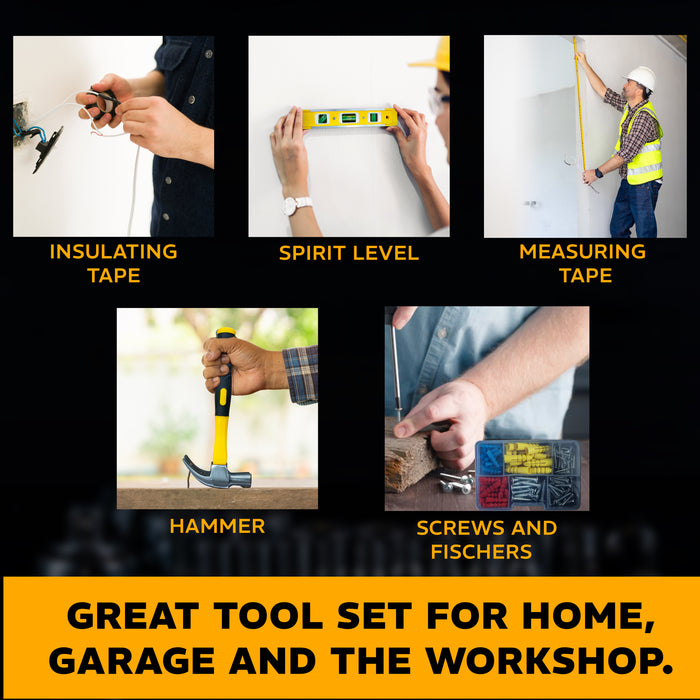 iBELL VORMIR TB179-7 Professional Tool Kit with Ratchet Set, 179-Piece Hand Tool Set with Sockets, Wrenches, Screwdrivers, Precision Bits & Case for Mechanics & Home Use