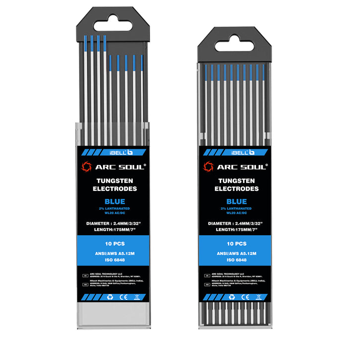 iBELL ARC SOUL High Stability Blue Tungsten Welding Rods 2.4mm Dia & 175mm Length for Various Alloy Types and Versatile Welding Needs with AC & DC Compatibility