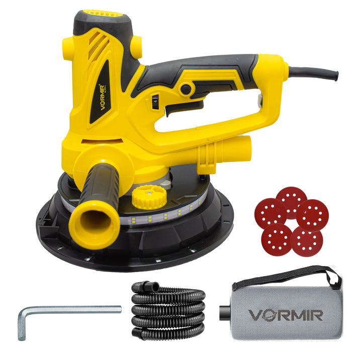 iBELL VORMIR VR DS18-90 Drywall Sander | 900W Variable Speed 1400–2700 RPM | 180mm /7" Disc, LED Light, 32mm Dust Port | Wall & Ceiling Sander, Dust-Free Sanding Tool, Class II Protection|6 Months Warranty