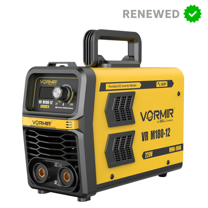 Renewed – iBELL VORMIR VR M180-12 Inverter MMA Welding Machine (Home/DIY) 180A with Hot Start, Anti-Stick Functions – 1-Year Warranty – with Minor Body Scratches – Full Warranty