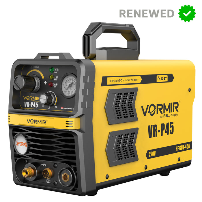 Renewed – iBELL VORMIR VR P45 45A ARC Air Plasma Cutter 295V IGBT Inverter Metal Plasma Cutting Machine – 1-Year Warranty – with Minor Body Scratches – Full Warranty