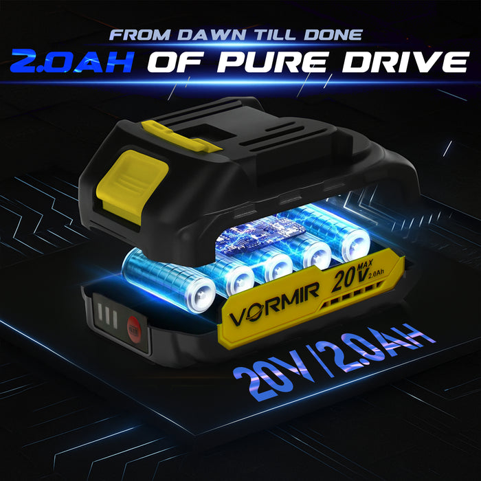 iBELL VORMIR VR BD21-45 Cordless Impact Drill | 20V Max Brushless Motor Drill Machine |Dual Speed 0-450 / 0-1450 RPM | 45Nm Torque | 13mm Keyless Chuck | Multi-Purpose Drill – Works on Wood, Steel & Concrete | with 2.0Ah Battery, Charger & BMC Box