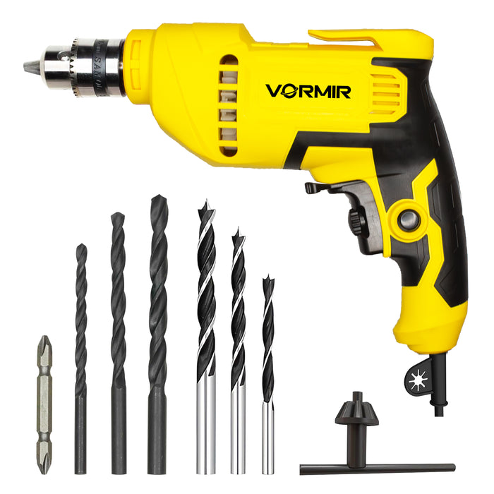 VORMIR VR ED06-91 Electric Drill, 400W, 2800 RPM, 10mm Chuck, Variable Speed, Forward/Reverse for Wood & Metal