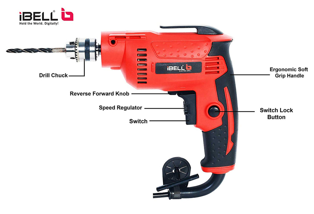 iBELL ED06-91 High Speed Electric Drill 10MM manual chuck,420W,4200RPM - 6 Months Warranty