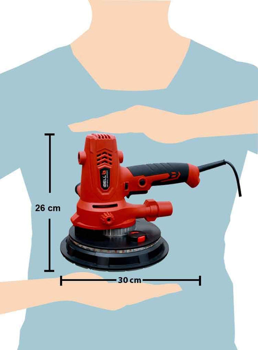 iBELL Dry Wall Sander DS80-70, 180MM, 800W, 1200-2300rpm with Vacuum and LED Light