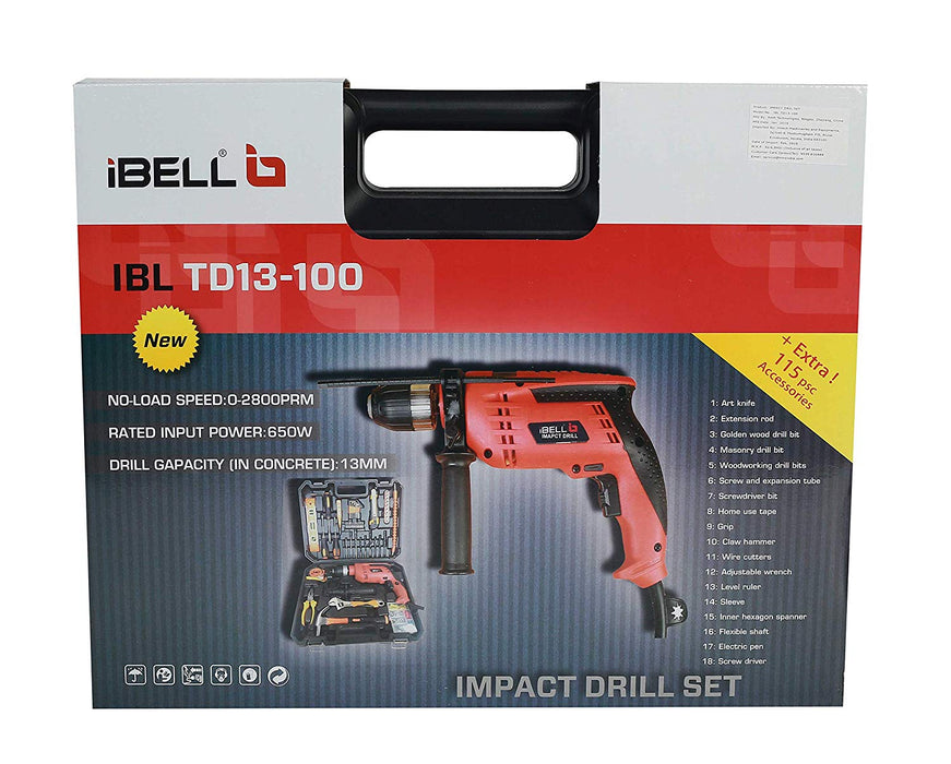 iBELL TD13-100, 650 W Professional Tool Kit (Pack of 115) - 6 Months Warranty