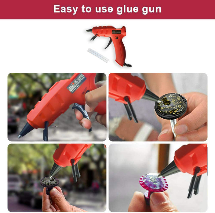 iBELL GG30-01, 40W, 7MM High Temp Heavy Duty Hot Melt Glue Gun Kit with Glue Sticks for Arts & Crafts, DIY, Repairs & More - 1 Year Warranty