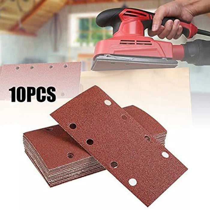 iBELL 187 X 90 MM Sanding Discs Hook and Loop Pads for Finishing Sanders Garnet Sandpaper ( Pack of 10)