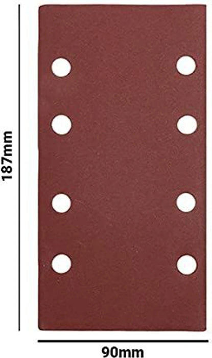 iBELL 187 X 90 MM Sanding Discs Hook and Loop Pads for Finishing Sanders Garnet Sandpaper ( Pack of 10)