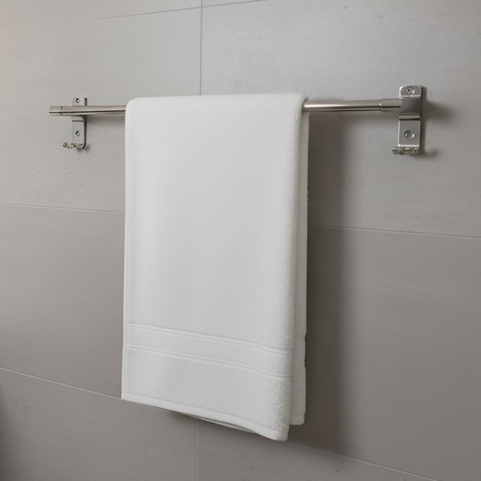 IBL 22-SH iBELL 60 cm (24-Inch) Wall Mount Stainless Steel Towel Rod with 2 Hooks for Loofah or Bathing Sponge | Anti-Rust Towel Rack for Bathroom