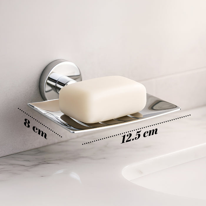 IBL 24-SS iBELL Masterpiece Square Soap Holder for Bathroom/Stainless Steel Soap Stand for Bathroom/Soap Case - Bathroom Accessories (Chrome)