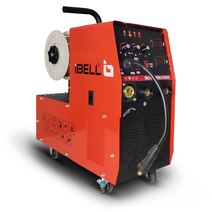 IBELL M250 PRO,250Amp, MIG/MAG/MMA 3 in 1 Multi process 3phase Welding machine- 1 Year Warranty
