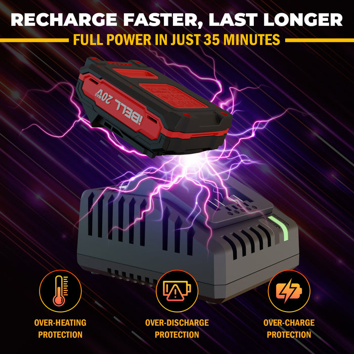 iBELL IBL BD20-22 20V Brushless Cordless Impact Screwdriver Impact Driver | 220Nm High Torque | 3-Speed Control | 2 Mode Impact Driver | 1/4" Hex Chuck | Professional Power Tool | 12 Months Warranty