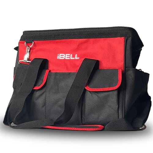 iBell 14'' Multipurpose Tools Storage Open Mouth Bag for Easy & Convenient Storage, RED & BLACK