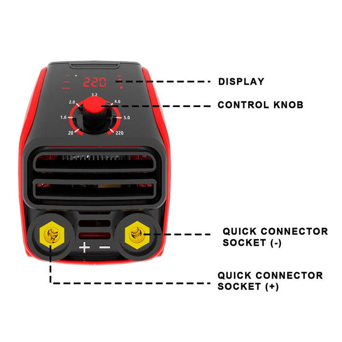 IBELL M220-76Eco (IGBT) 220A Welding Machine with Hot Start, Anti-Stick Functions, Arc Force Control