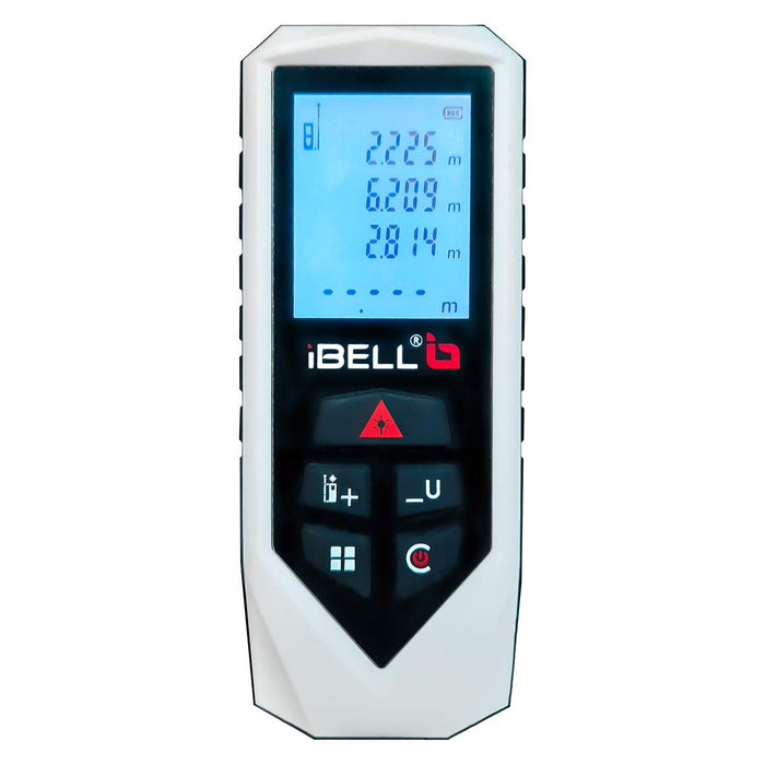 IBELL DM60-01 Classic Laser Measure 196Ft/60M Mute Laser Distance Meter with Backlit LCD and Pythagorean Mode, Area and Volume, Battery, Pouch and Hand Strap Included