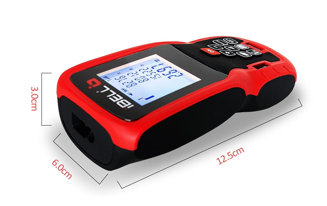 IBELL DM40-02 Classic Laser Measure 132Ft/40M Laser Distance Meter with Backlit LCD and Pythagorean Mode, Area and Volume, Battery, Pouch and Hand Strap Included