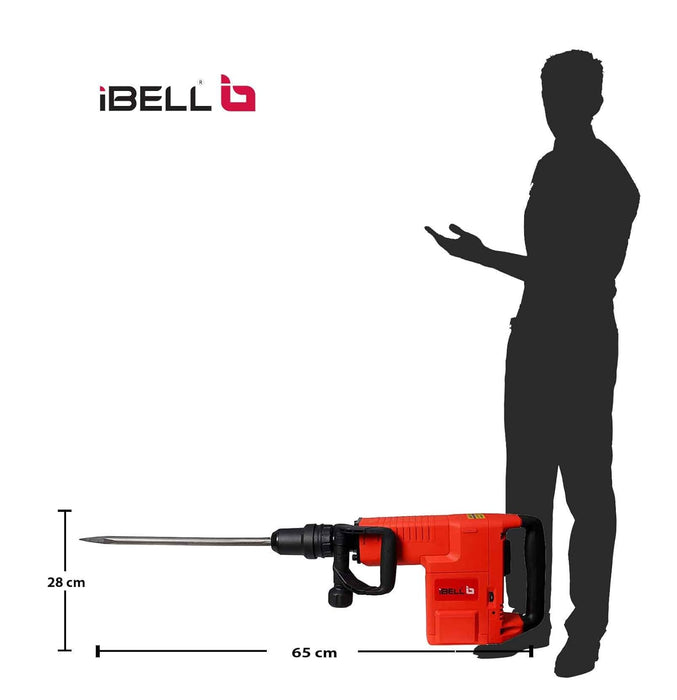iBELL Demolition Hammer, IBL DH45-66,1500W,900-1890 RPM,220V,50 HZ,11 KG with 6 Months Warranty.