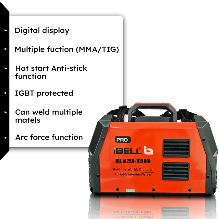 IBELL M250-105DIG, 200A, MMA/TIG Lift Inverter Digital Welding Machine